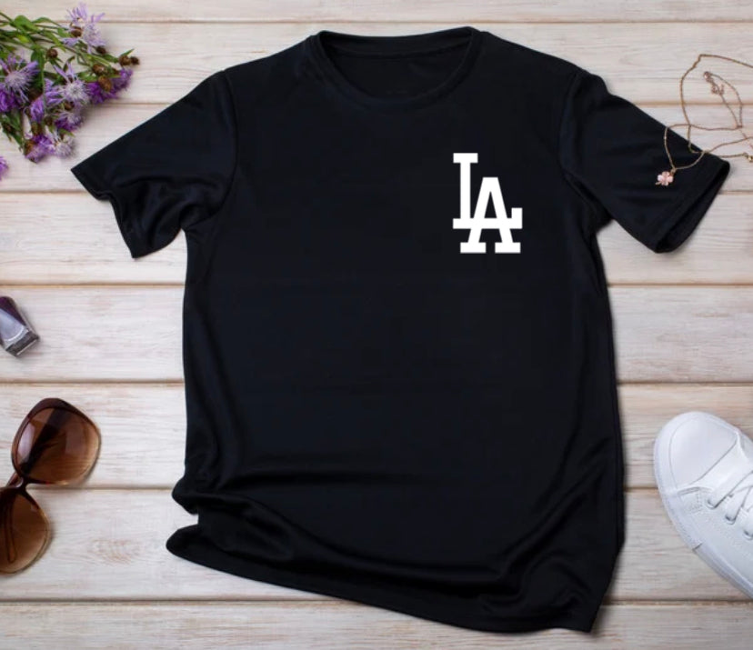 White LA pocket DTF transfer