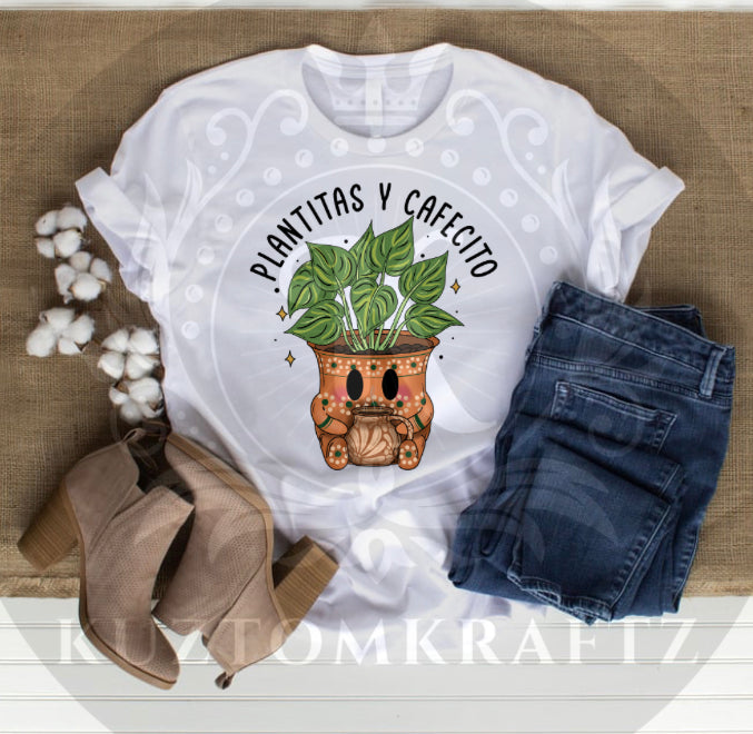 Plantitas y Cafecito black letters