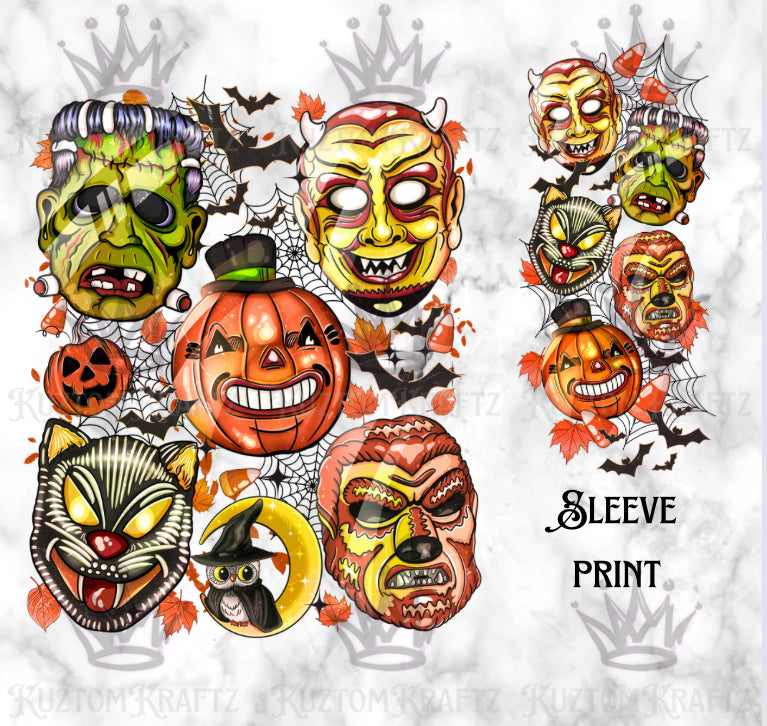 Vintage mask w/sleeve DTF transfers