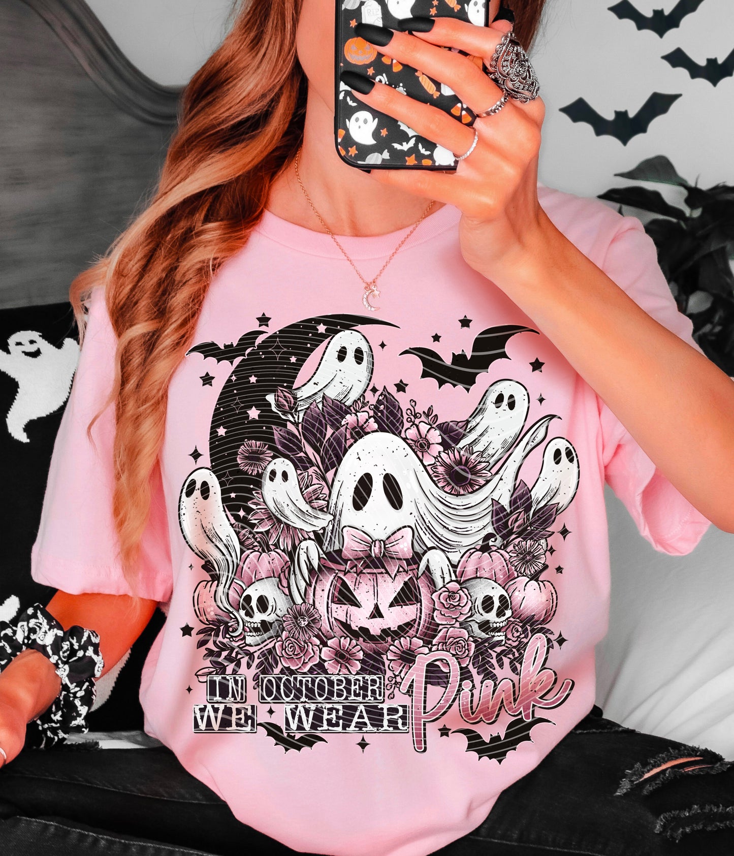 BREAST CANCER AWARENESS GHOST DTF TRANSFER