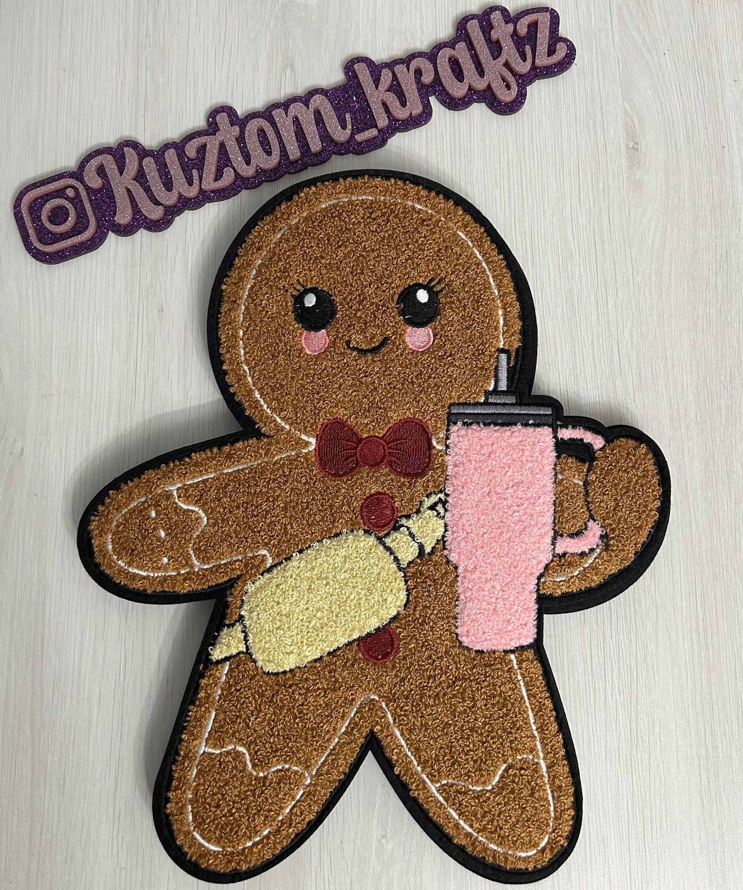 Little bougie gingerbread chenille patches