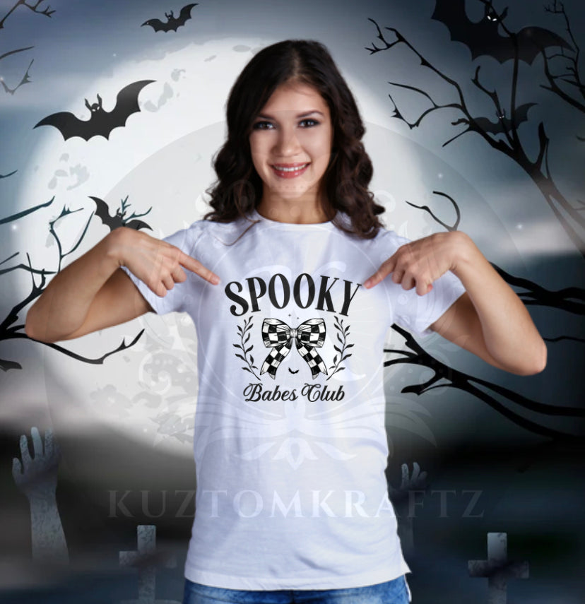 Spooky with bow dtf transfers