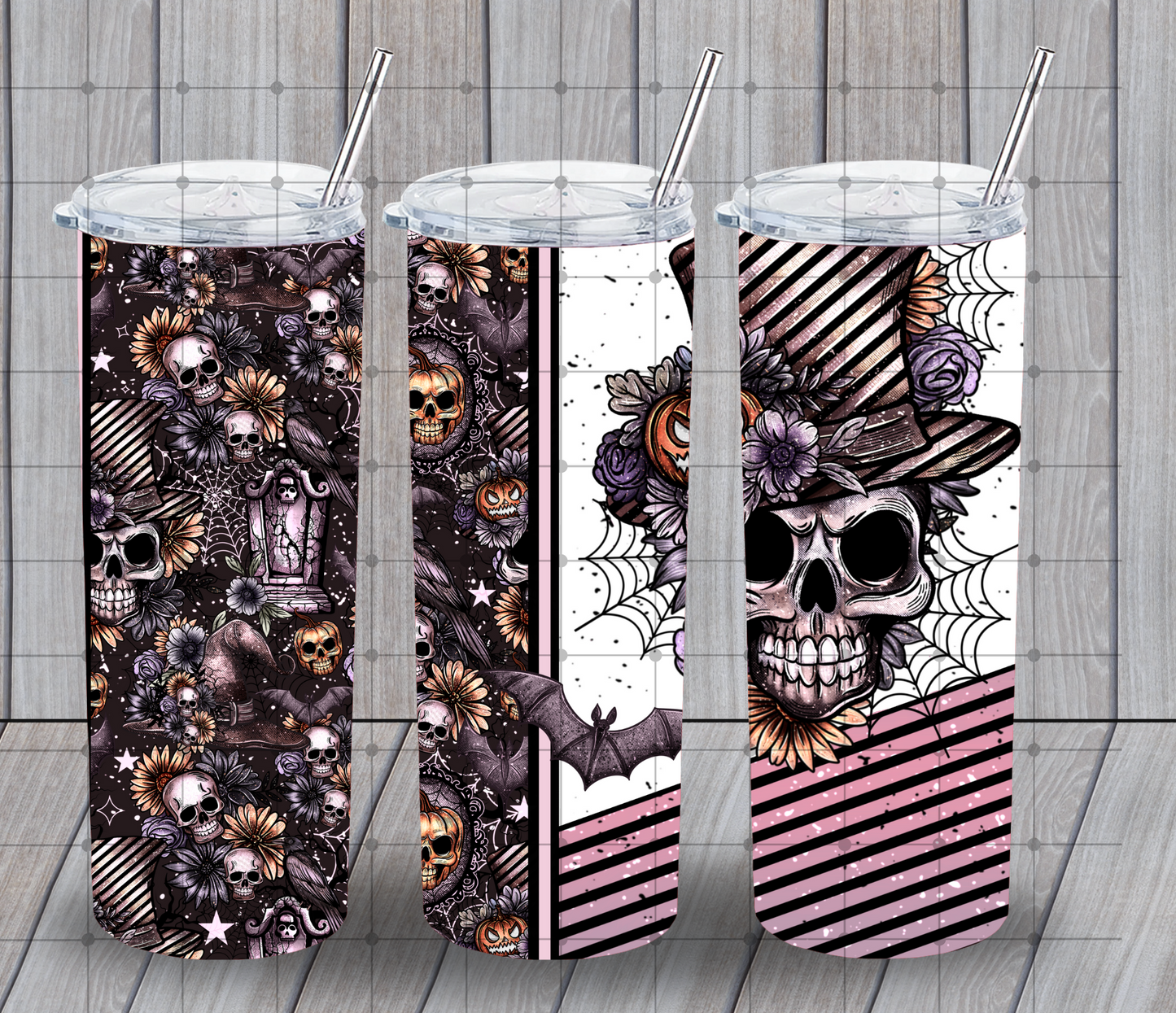 20oz Top Hat Skull tumbler