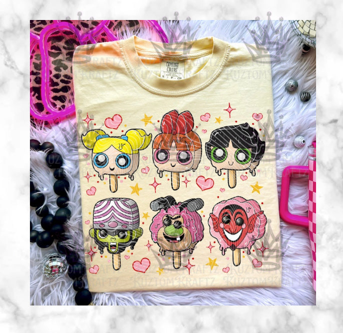 Popsicle characters DTF transfers ￼