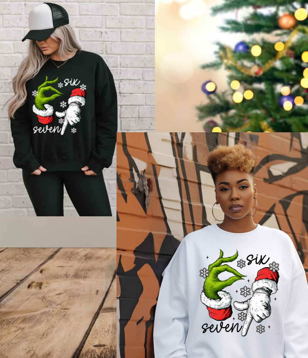 Six seven Santa and grinch dtf transfers