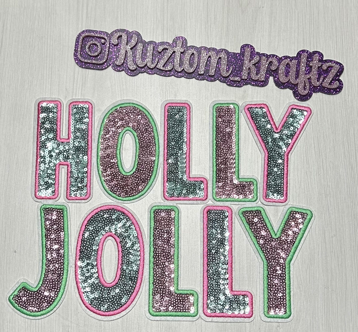 Holly Jolly sequin patches