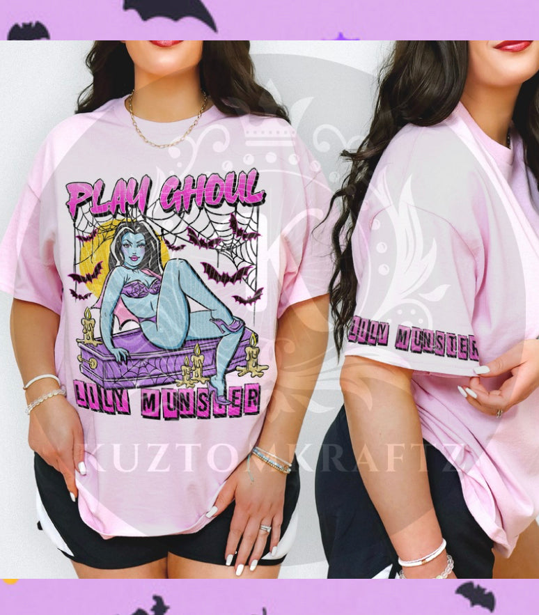 Play ghoul lily with short sleeve print dtf transfers