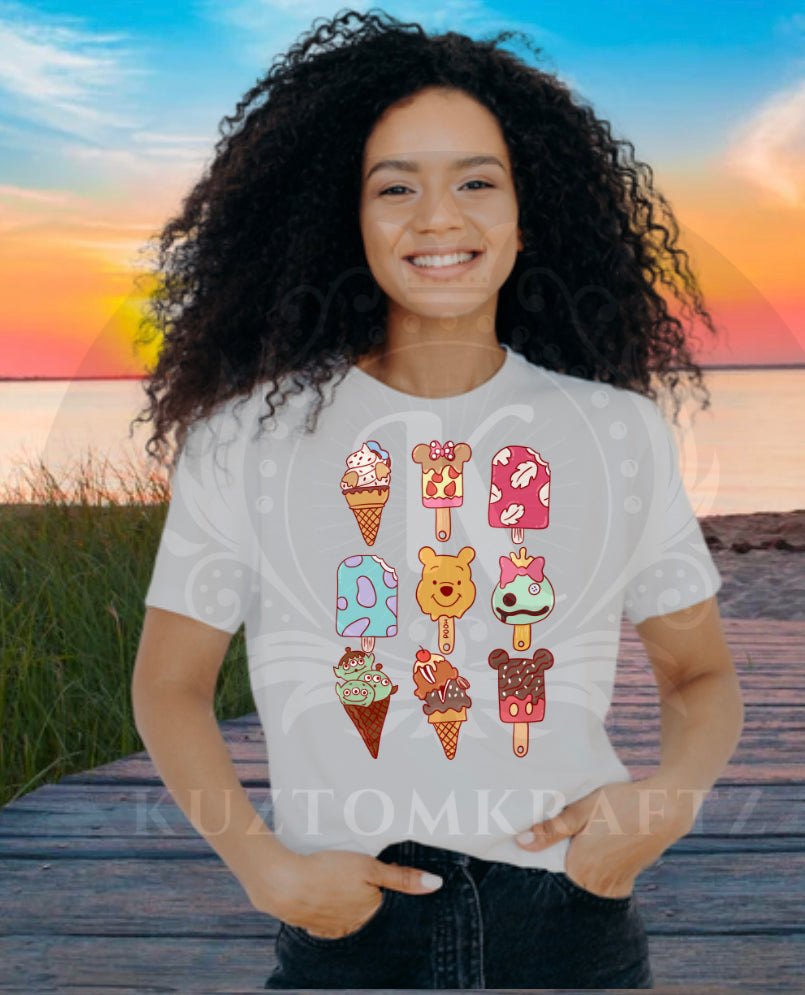 Ice cream pops dtf transfers