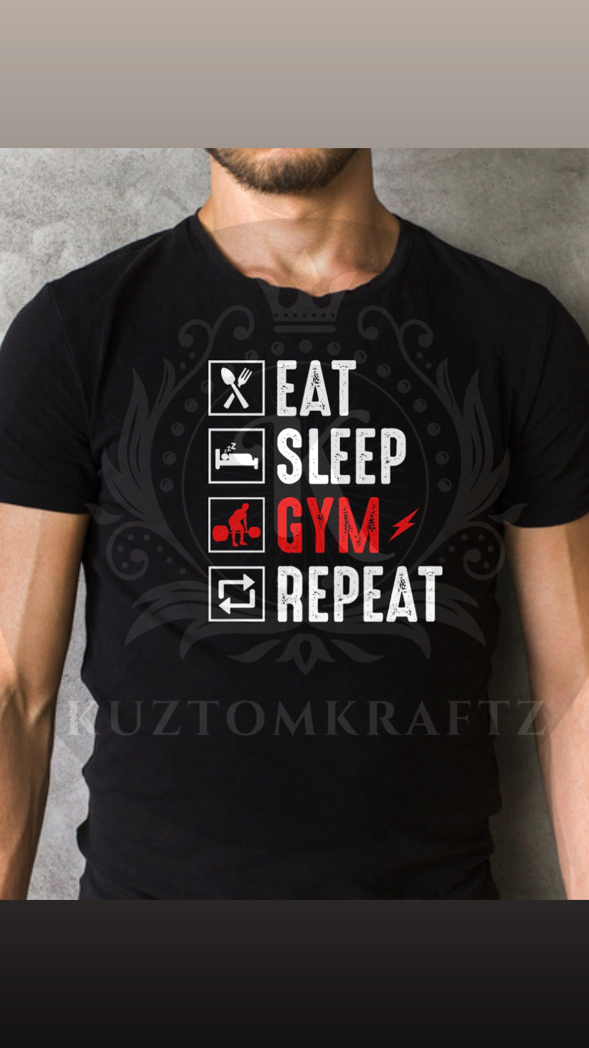 Eat sleep gym repeat dtf transfer