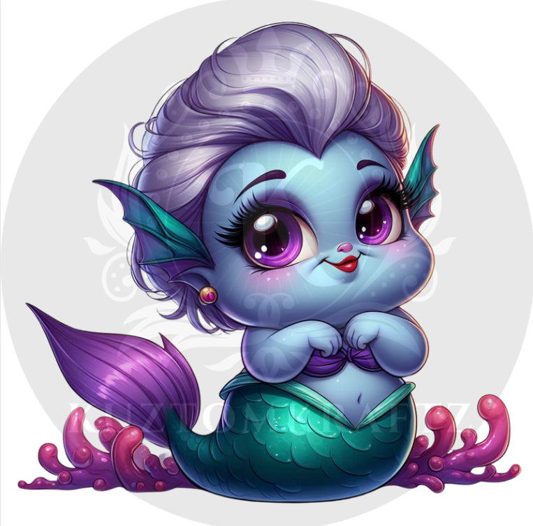 Glitter DTF Mermaid U