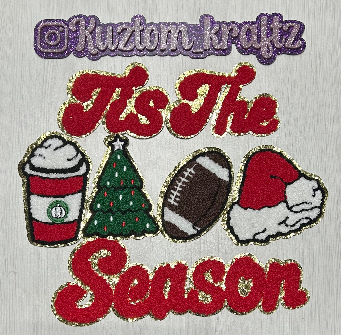 TIS THE SEASON FOOTBALL CHENILLE PATCH