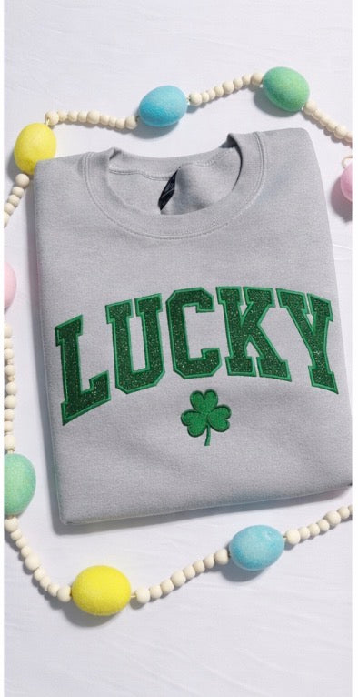 Lucky embroidery Crewneck Sweater