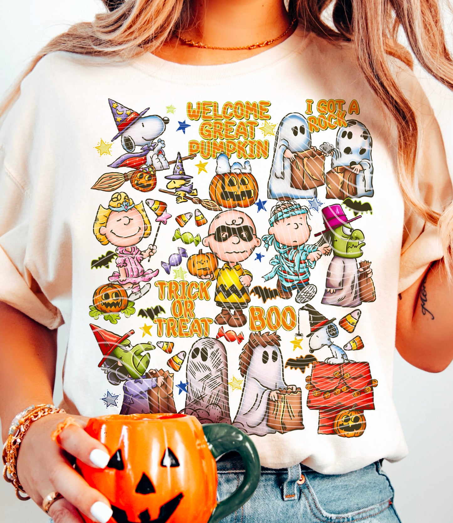 Great Pumpkin DTF Transfer with sleeve print