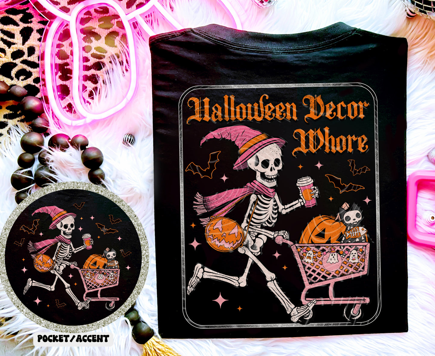 Halloween decor DTF transfers with pocket print