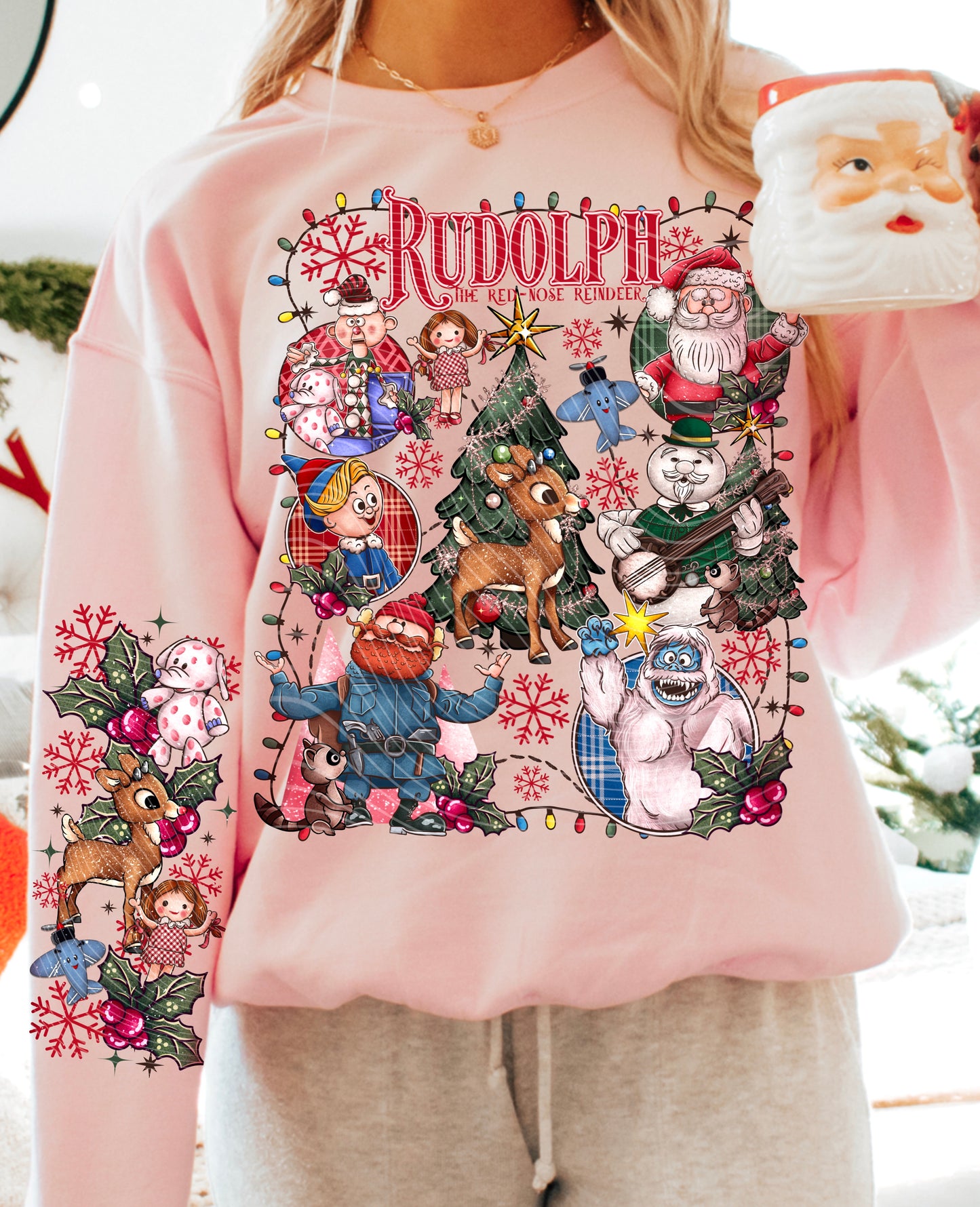 Rudolph DTF Transfers with sleeve prints